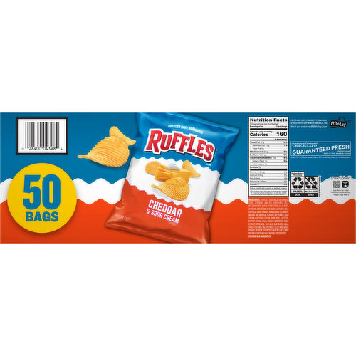 Ruffles Potato Chips, Cheddar & Sour Cream Flavored