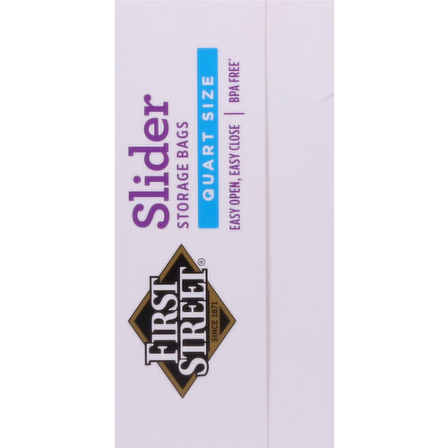 First Street Storage Bags, Slider, Quart Size