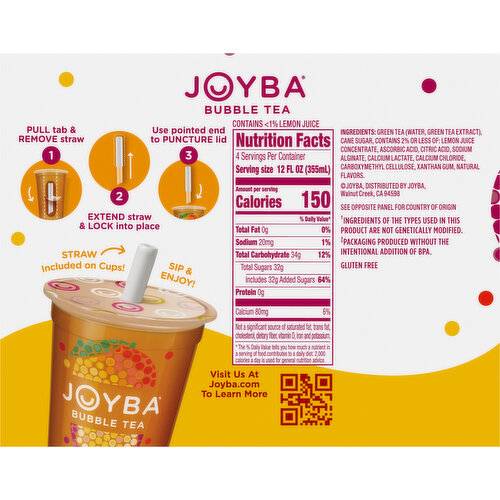 Joyba Mango Passion Fruit Green Tea Bubble Tea