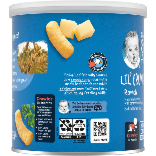 Gerber Lil' Crunchies, Baked Grain Snack, Ranch, Crawler (8+ Months)