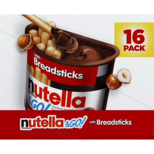 Nutella Hazelnut Spread + Breadsticks, 16 Pack