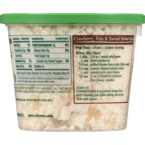 Athenos Cheese, Feta, Traditional, Crumbled