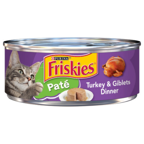 Friskies Cat Food, Turkey & Giblets Dinner, Pate