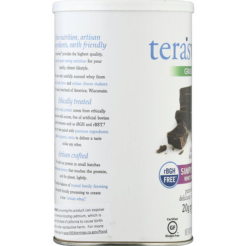 Tera's Whey Whey Protein, Dark Chocolate Cocoa, Simply Pure, Grass Fed