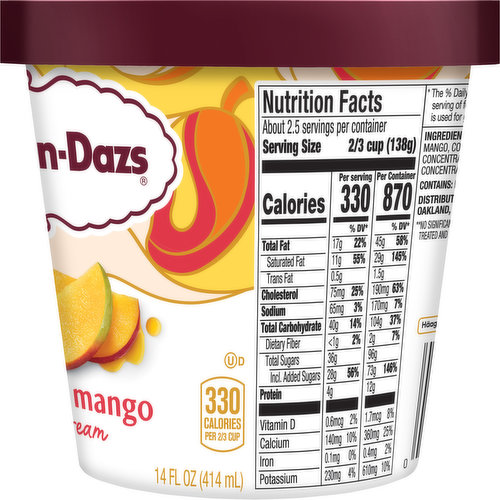 Haagen-Dazs Ice Cream, Creamy Mango