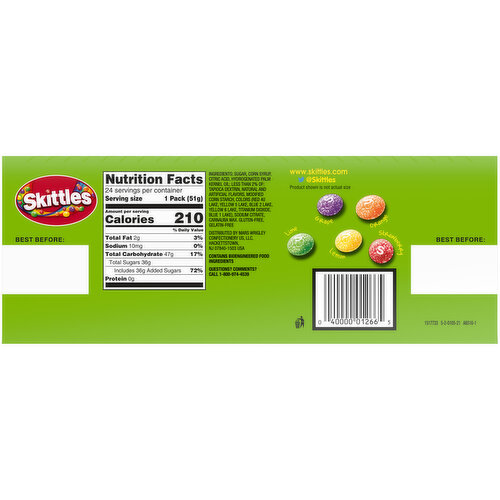 Skittles Skittles Sour Gummy Candy Full Size Bulk Pack (1.8 oz., 24 ct.)