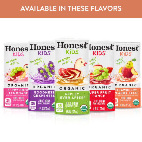Honest Strawberry Peachy Keen Juice Drink Cartons, 6 fl oz