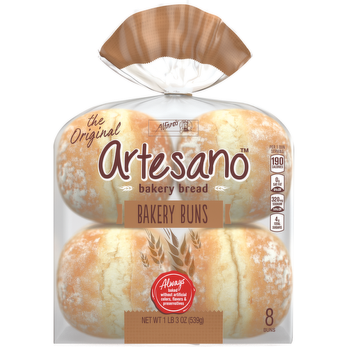 Artesano Hamburger Bun 8 ct