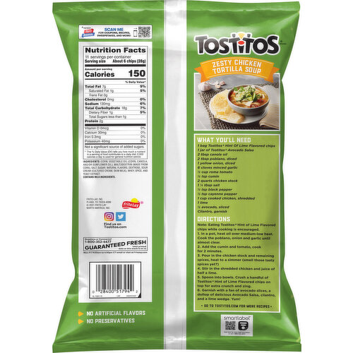 Tostitos Tortilla Chips, Hint of Lime, Triangles