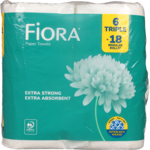 Fiora 2-Ply Extra Strong Extra Absorbent Triple Rolls Paper Towels