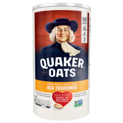 Quaker Oats Oats, Old Fashioned, 100% Whole Grain, Rolled