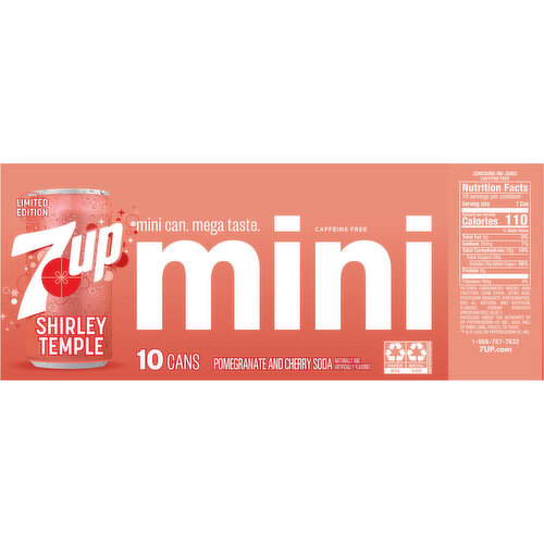 7-UP Caffeine Free Shirley Temple Pomegranate and Cherry Mini Soda