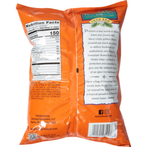 Hawaiian Potato Chips, Luau BBQ, Kettle Style, Party Size