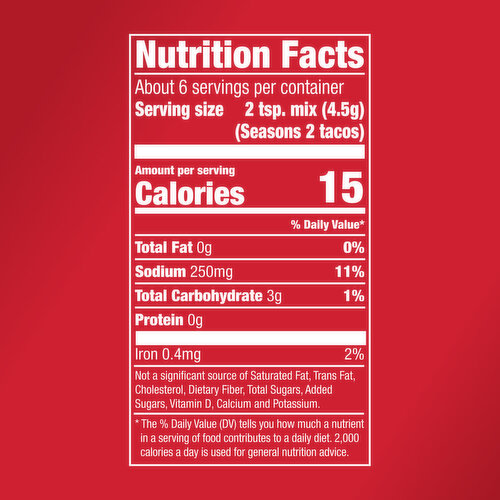 McCormick 30% Less Sodium Taco Seasoning Mix