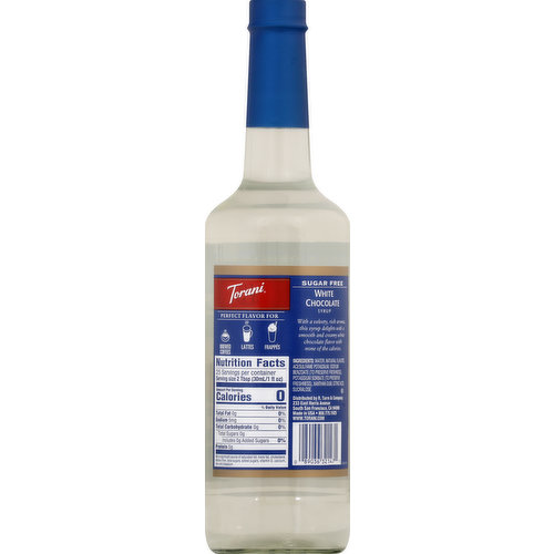 Torani Syrup, Sugar Free, White Chocolate