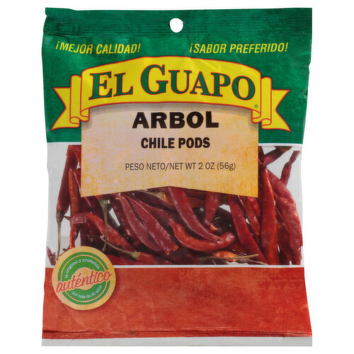 El Guapo Whole Arbol Chili Pods (Chile De Arbol Entero)