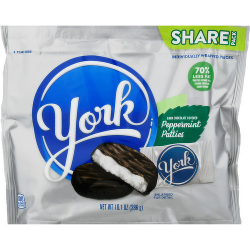 York Peppermint Patties, Dark Chocolate Covered, Share Pack