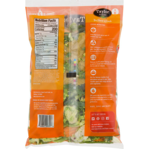 Taylor Farms Meal Kit, Ginger Soy, Veggies and Noodles + Sauce