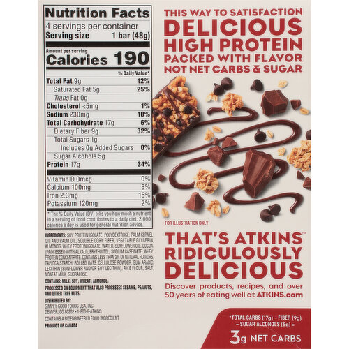Atkins Chocolate Chip Granola High Protein Bar