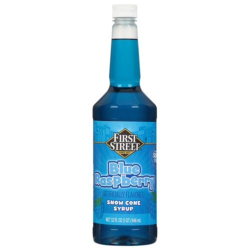 First Street Snow Cone Syrup, Blue Rasberry Flavored