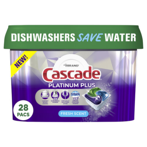 Cascade Cascade Platinum Plus Dishwasher Pods, 28 Count