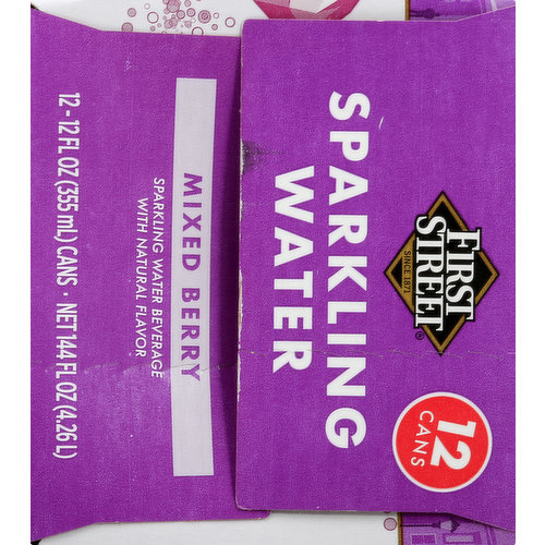 First Street Sparkling Water, Mixed Berry
