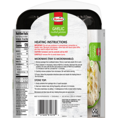 Hormel Mashed Potatoes, Garlic