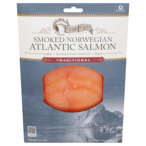 Echo Falls Salmon, Atlantic, Norwegian, Smoked, Traditional