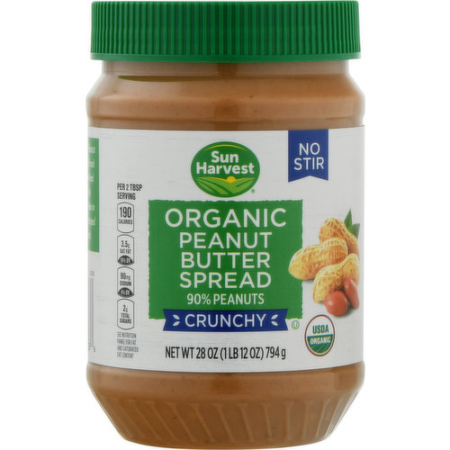 Sun Harvest Peanut Butter Spread, Organic, Crunchy