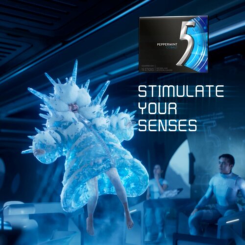 5 5 GUM  Peppermint Cobalt Sugar Free Chewing Gum