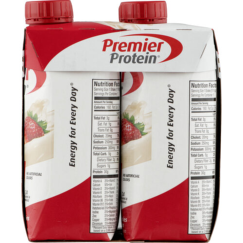 Premier Protein ShakeStrawberries & Cream, 30g Protein, 11 Fl Oz, 4 Ct