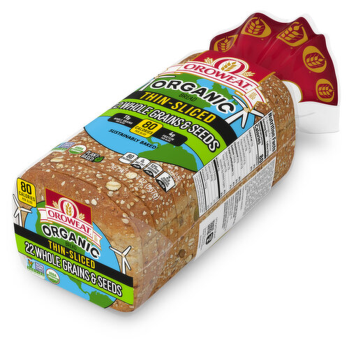Oroweat Organic 22 Whole Grains & Seeds Thin Sliced Bread, 20 oz