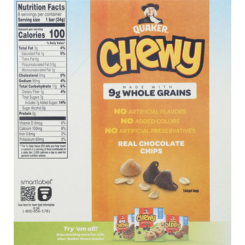 Quaker Granola Bars, Chewy, Peanut Butter Chocolate Chip