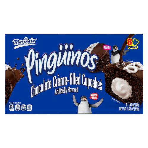 Marinela Marinela Pingüinos Chocolate Crème Filled Cupcakes, 8 count, 11.28 oz