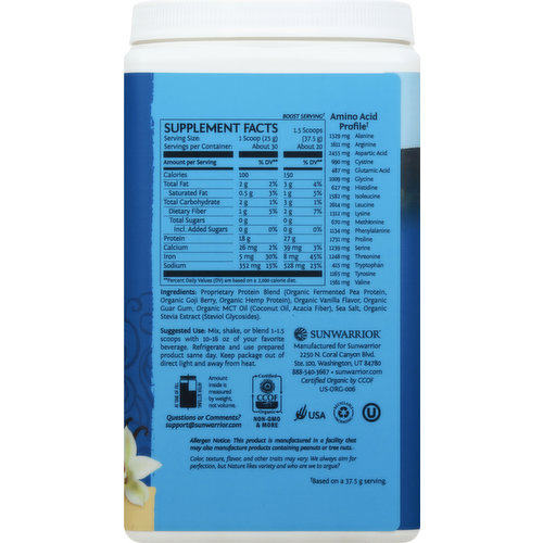 Sunwarrior Protein Warrior Blend, Vanilla