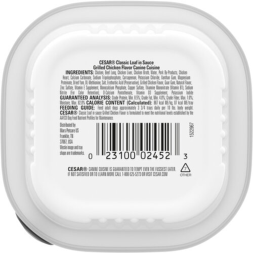 Cesar Classic Loaf in Sauce Grilled Chicken Flavor Canine Cuisine