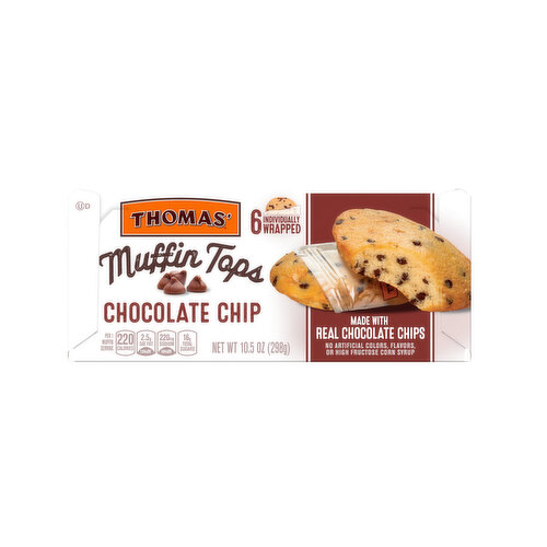 Thomas' Chocolate Chip Chocolate Muffin Tops, 6 packs, 10.5 oz