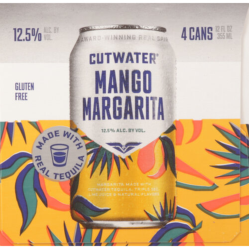 Cutwater Margarita, Mango, 4 Pack
