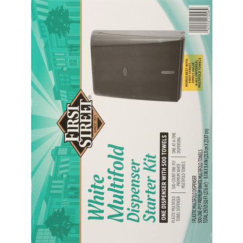 First Street Dispenser Starter Kit, Multifold, White