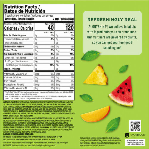 Outshine Pineapple/Watermelon/Mango Mini Fruit Pops