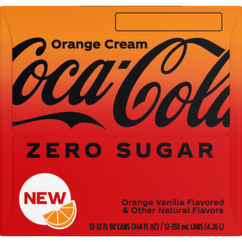 Coca-Cola Zero Sugar  Orange Cream Soda Soft Drink Fridge Pack