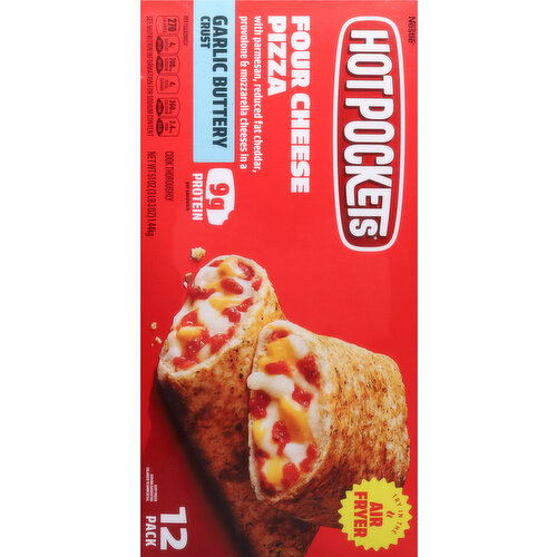 Hot Pockets Sandwiches, Garlic Buttery Crust, Four Cheese Pizza, 12 Pack