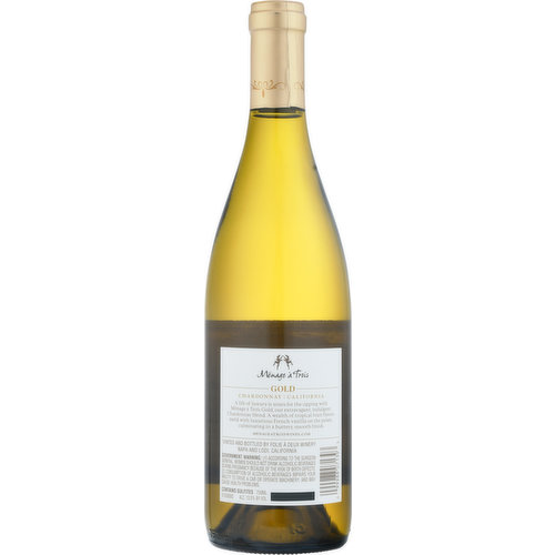 Menage a trois Chardonnay, Gold, California