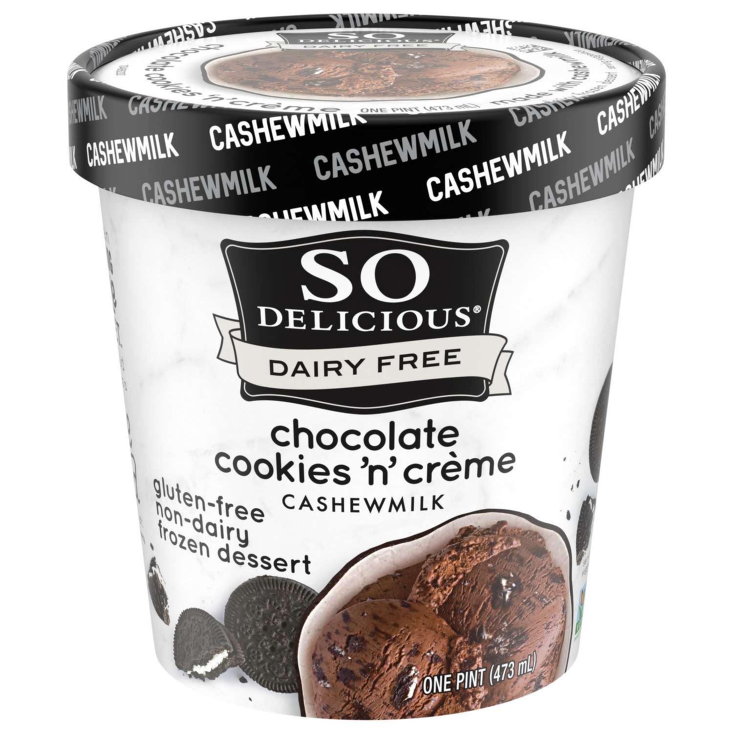 So Delicious Dairy Free Frozen Dessert, Gluten free, Non-Dairy, Cashewmilk,  Chocolate Cookies N Creme - Smart & Final