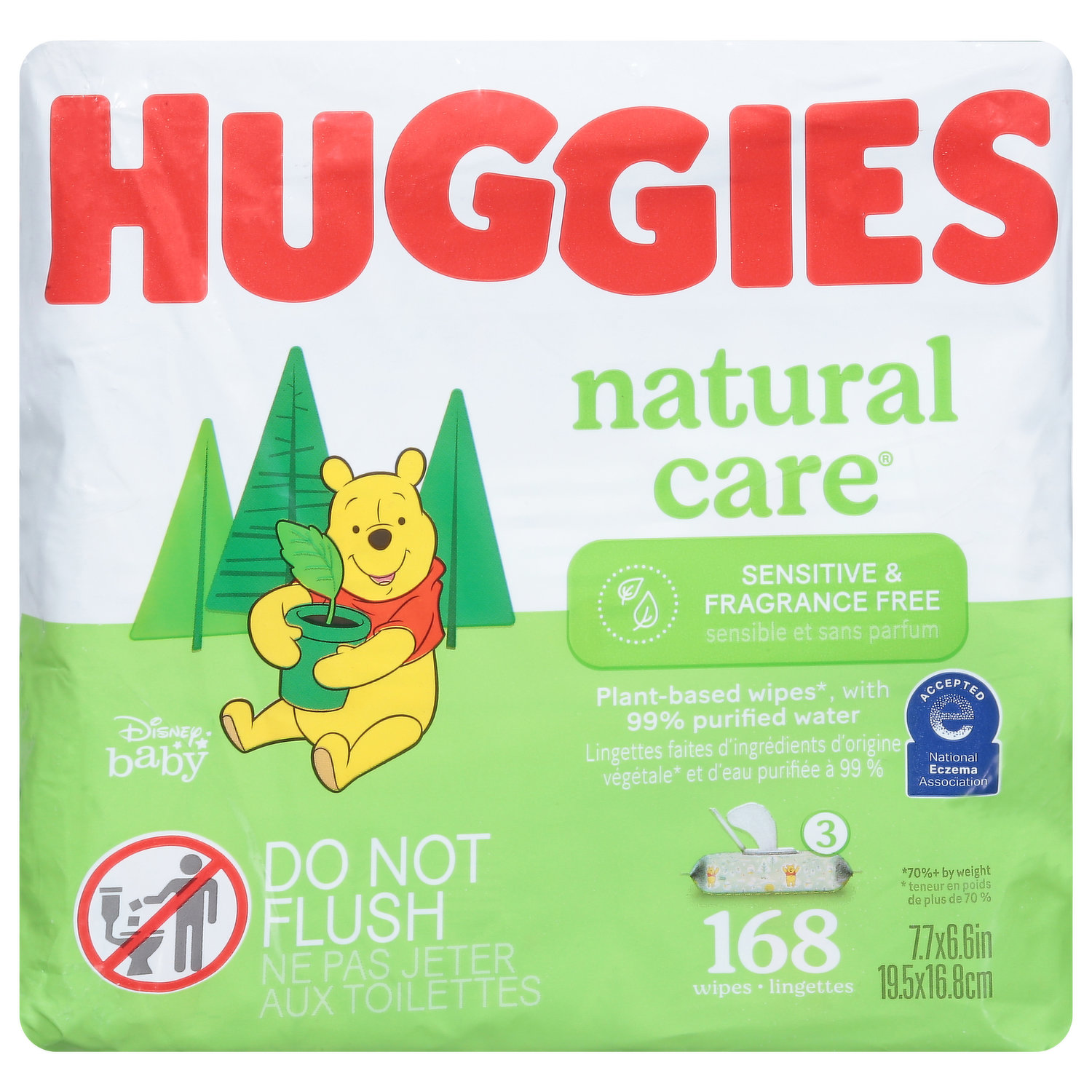 Huggies - Lingettes Natural Care Plus, 18 paquets de 64