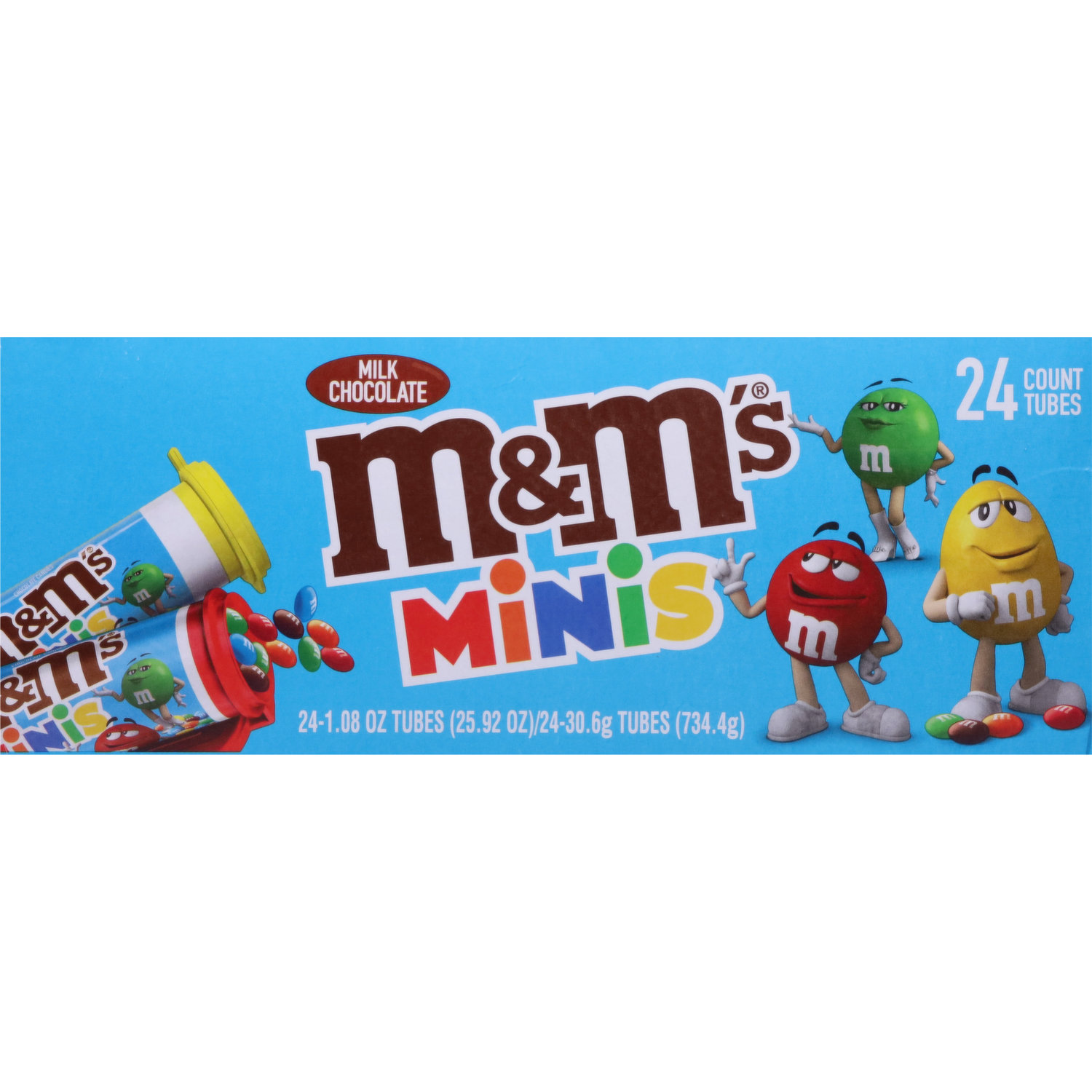 M&M'S MINIS Milk Chocolate Candy, 1.08-Ounce Tubes (Pack of 24) –