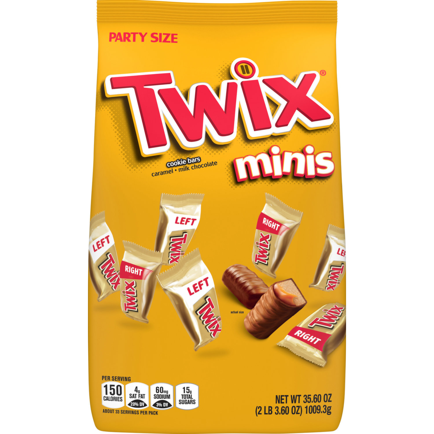 Twix Cookie Bars, Milk Chocolate, Caramel, Minis, Party Size 