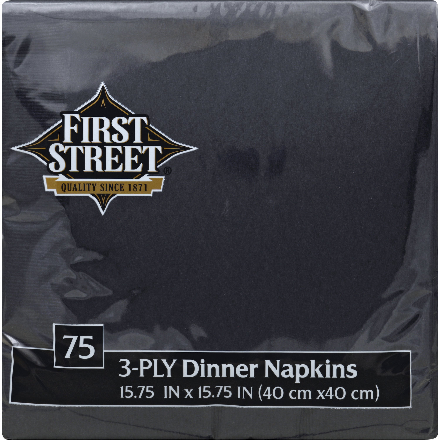 First Street Dinner Napkins, Black Velvet, 3-Ply - Smart & Final