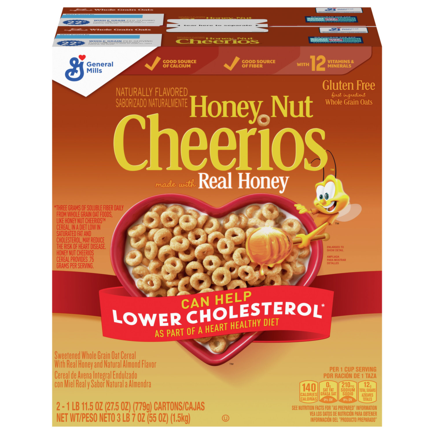 Honey Nut Cheerios Cereal, Single-Serve 1.8 oz Cup, 6/Pack - Zerbee