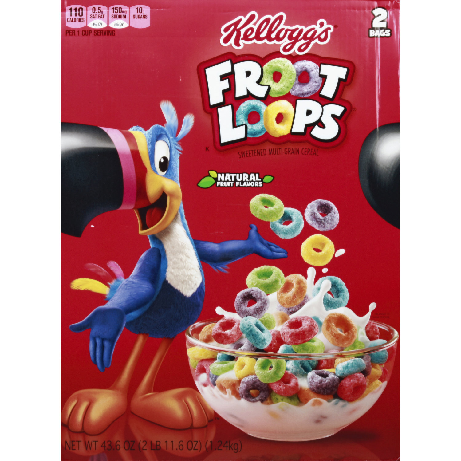 Froot Loops Cereal, Natural Fruit Flavors, Family Size 18.4 oz